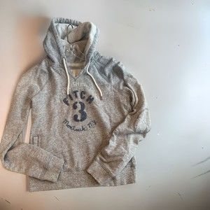 Abercrombie & Fitch Hoodie Womens Large Blue Full Zip Sweater Jacket New York